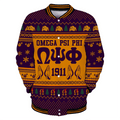AfricaZone Jacket - Omega Psi Phi Handsign Christmas Baseball Jackets A31 | Africazone.store