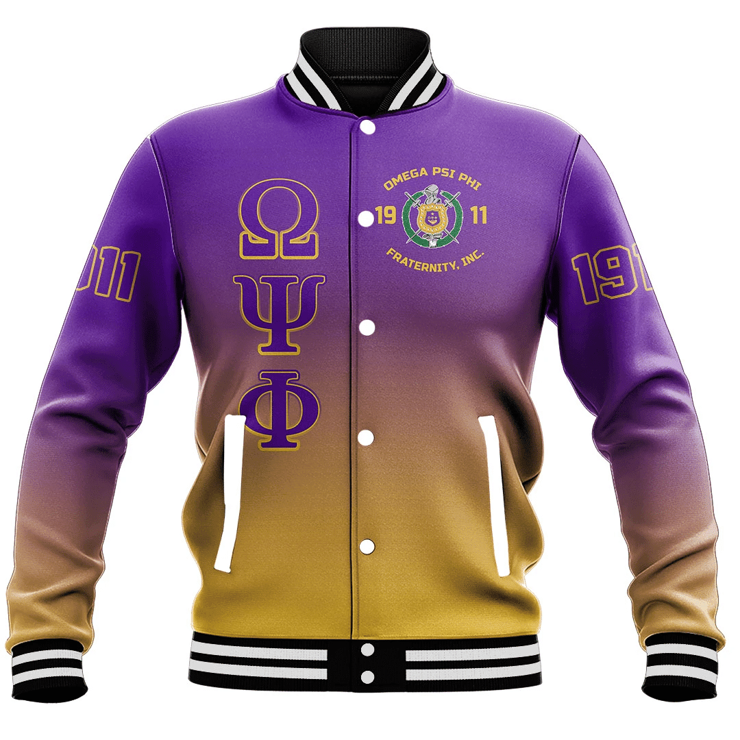 AfricaZone Jacket - Omega Psi Phi Gradient Baseball Jackets A31 | Africazone.store