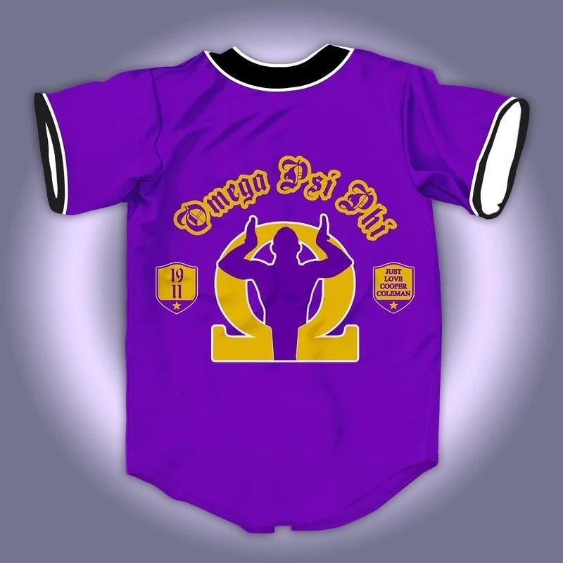 Africazone Baseball Jersey - Just Love Cooper Cole Man Omega Psi Phi J5 | Africazone.store