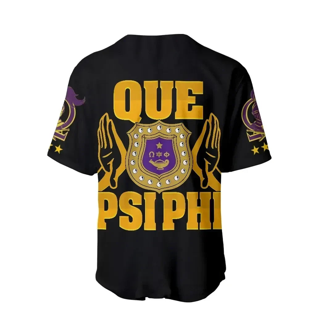 Africazone Baseball Jersey - Omega Psi Phi Letters Baseball Jersey J0