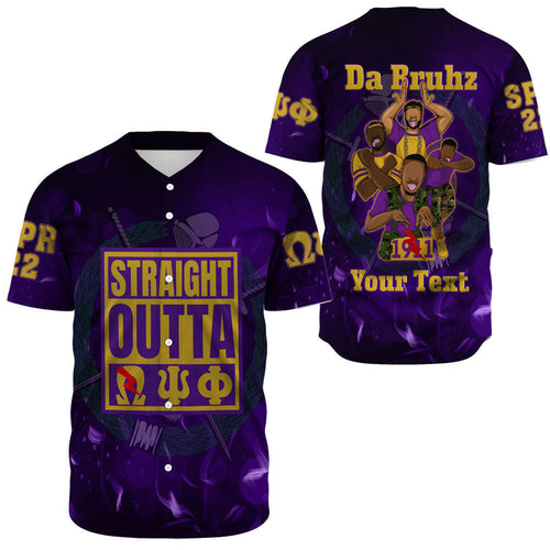 (Custom) Africazone Baseball Jersey - Straight Outta Omega Psi Phi A31 | Africazone.store