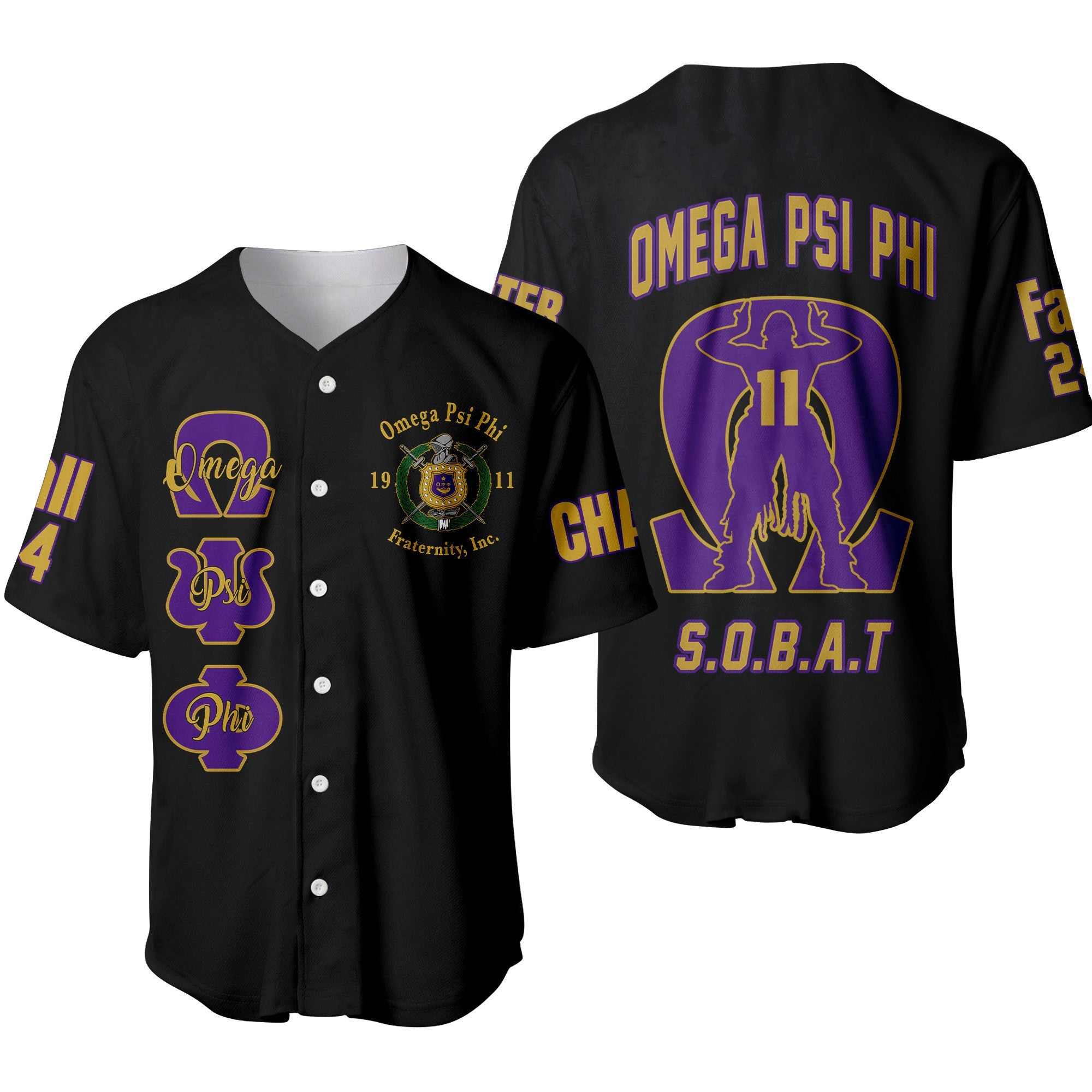 (Custom) Africazone Baseball Jersey - Omega Psi Phi Que Man A31 | Africazone.store