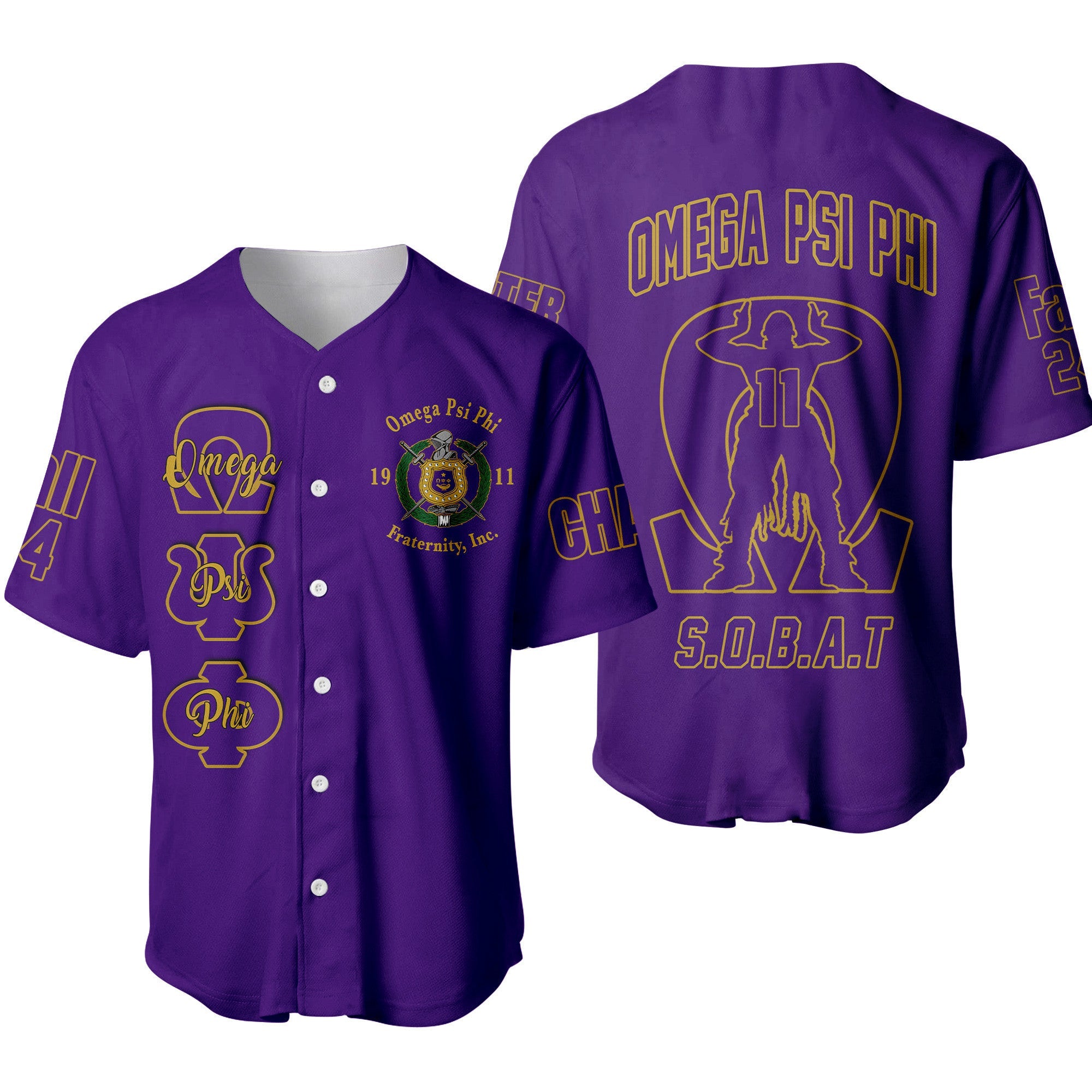 (Custom) Africazone Baseball Jersey - Omega Psi Phi Que Man A31 | Africazone.store