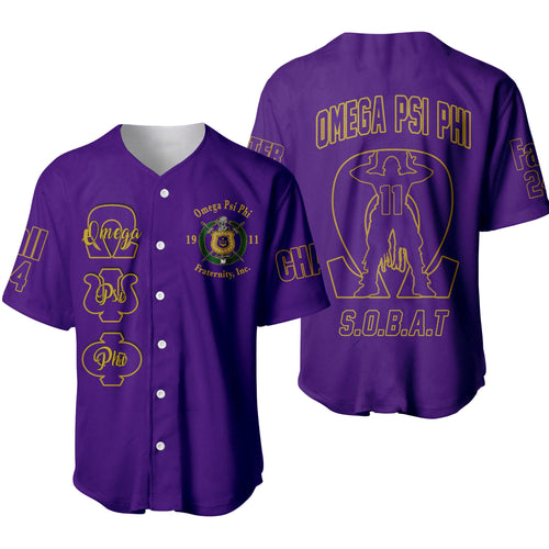 (Custom) Africazone Baseball Jersey - Omega Psi Phi Que Man A31 | Africazone.store