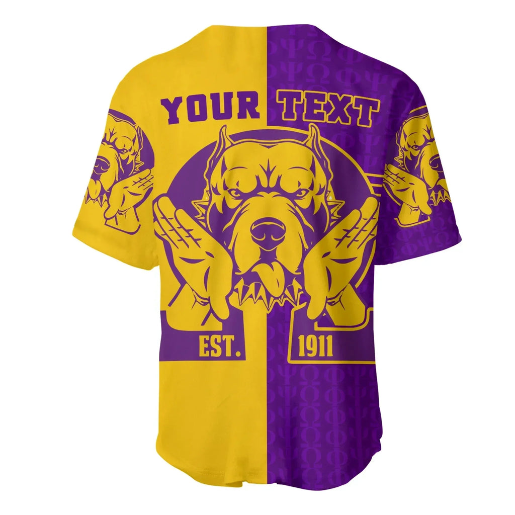 Africazone Baseball Jersey - Personalised Omega Psi Phi Bull Dogs Sport J5 | Africazone.store
