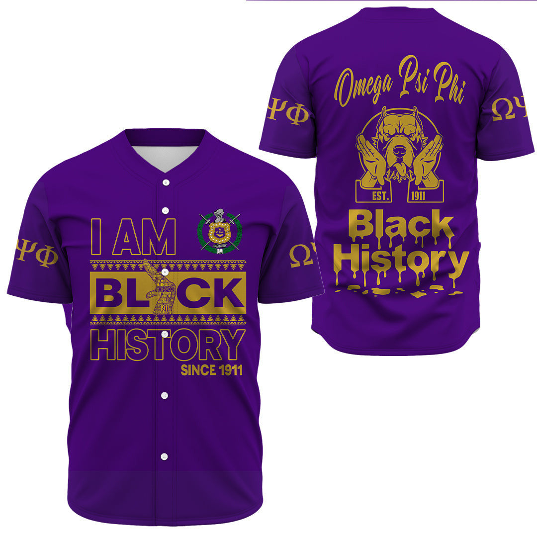 Africazone Baseball Jersey - Omega Psi Phi Black History Month A31 | Africazone.store