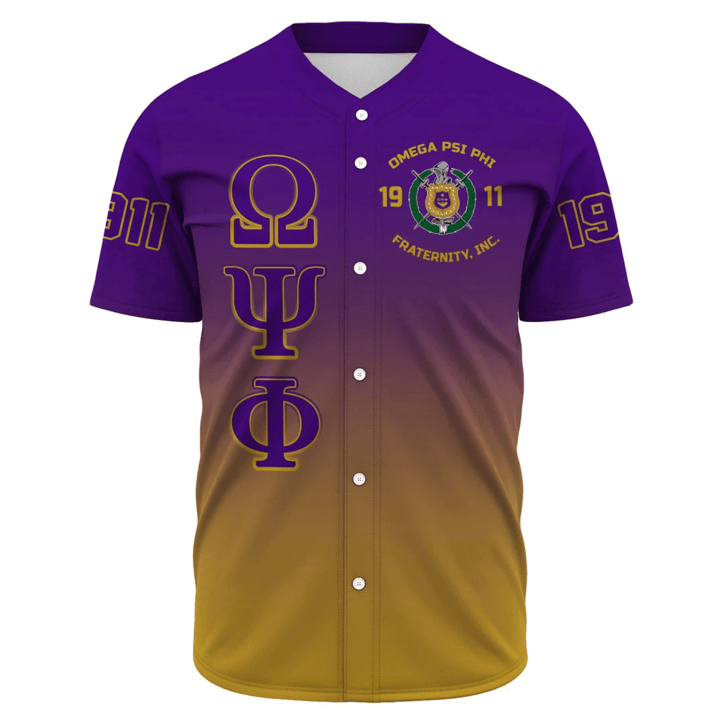 Africazone Baseball Jersey - Omega Psi Phi Gradient A31 | Africazone.store