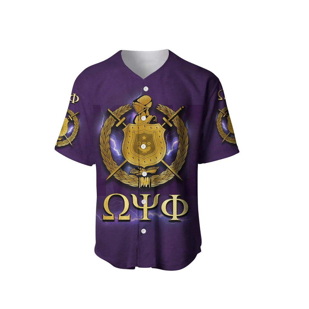 Africazone Baseball Jersey - Omega Psi Phi Bulldog Crown Psi Hand Sign Army Boots J5 | Africazone.store
