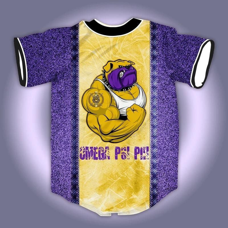Africazone Baseball Jersey - Muscle Bull Dog Omega Psi Phi J5 | Africazone.store