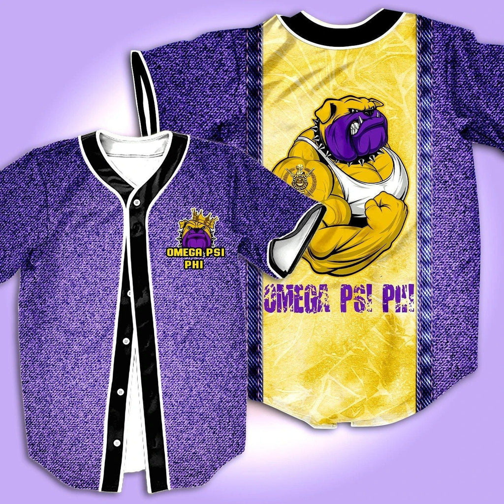 Africazone Baseball Jersey - Muscle Bull Dog Omega Psi Phi J5 | Africazone.store