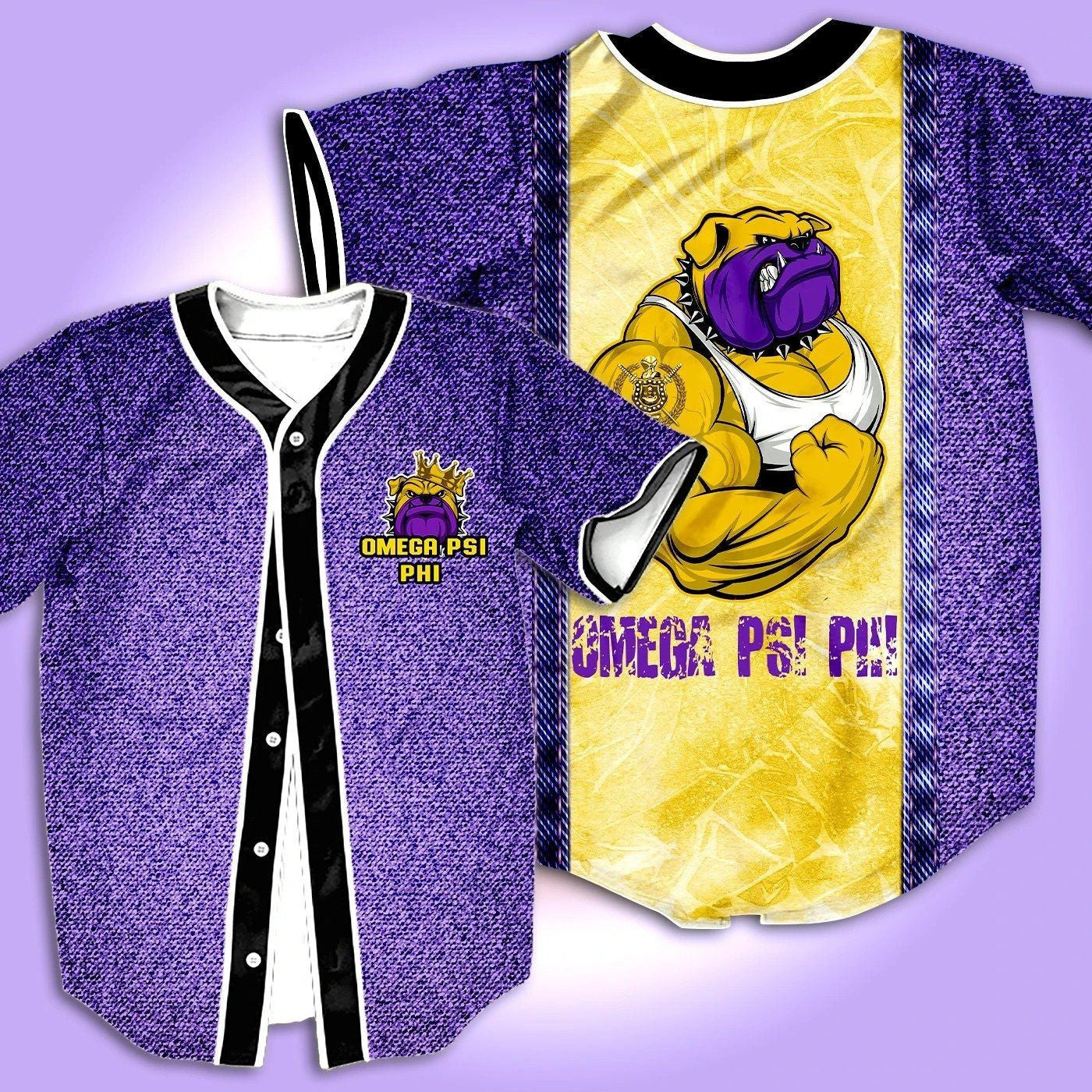 Africazone Baseball Jersey - Muscle Bull Dog Omega Psi Phi J5 | Africazone.store