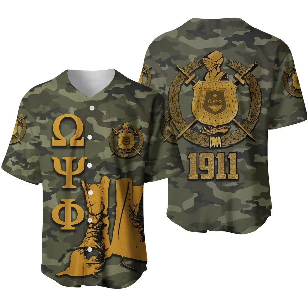 Africazone Baseball Jersey - Omega Psi Phi Army Boots 1911 J5 | Africazone.store