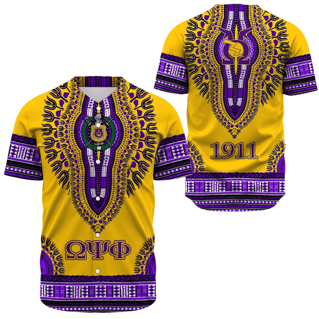 Africazone Baseball Jersey - Omega Psi Phi Dashiki A31 | Africazone.store
