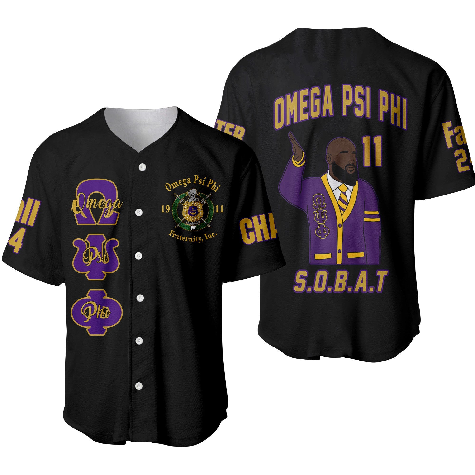 (Custom) Africazone Baseball Jersey - Omega Psi Phi Fraternity A31 | Africazone.store