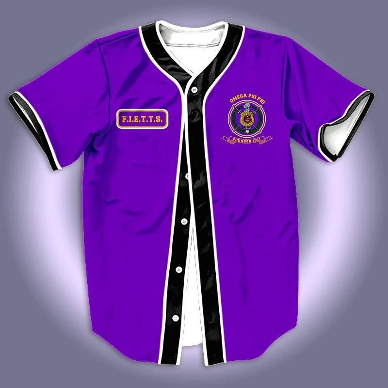 Africazone Baseball Jersey - Fietts 1911 Omega Psi Phi J5 | Africazone.store