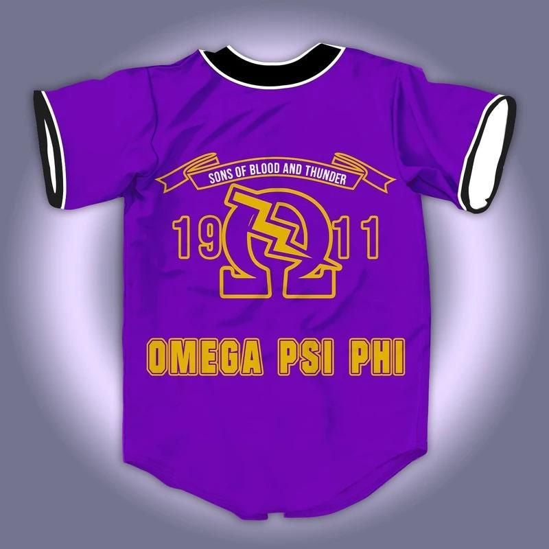 Africazone Baseball Jersey - Fietts 1911 Omega Psi Phi J5 | Africazone.store