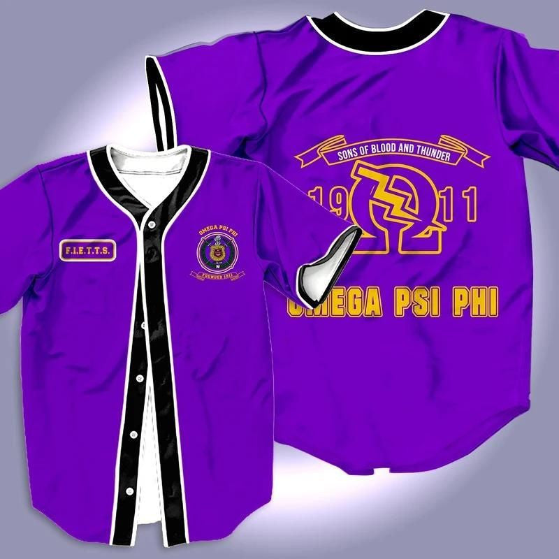 Africazone Baseball Jersey - Fietts 1911 Omega Psi Phi J5 | Africazone.store