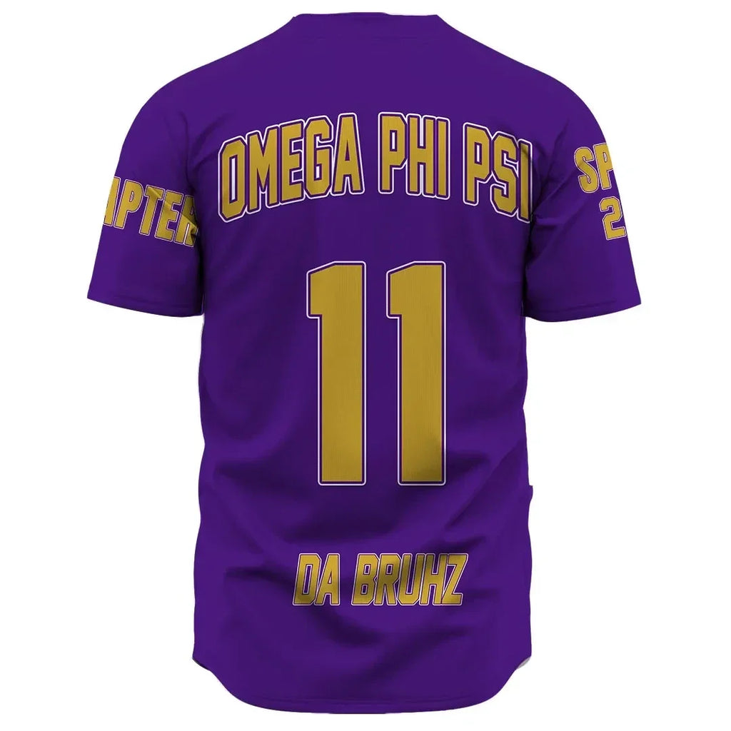 (Custom) Africazone Baseball Jersey - Omega Psi Phi (Purple) A31 | Africazone.store