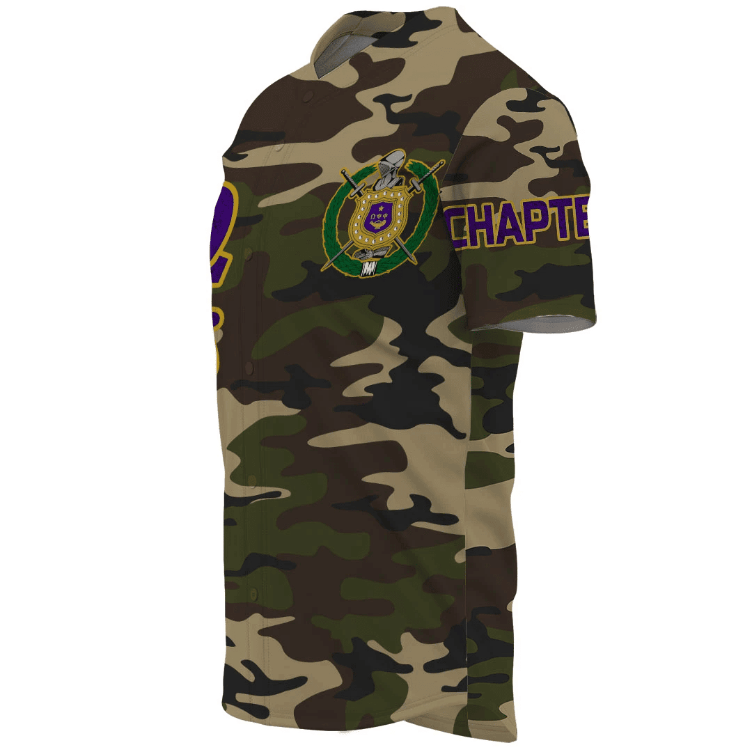 (Custom) Africazone Baseball Jersey - Omega Psi Phi Camouflage A31 | Africazone.store