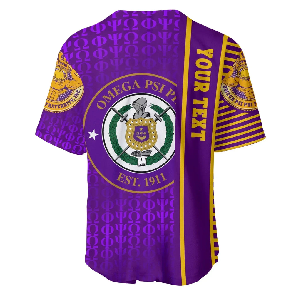 Africazone Baseball Jersey - Personalised Omega Psi Phi Simple Style J5 | Africazone.store