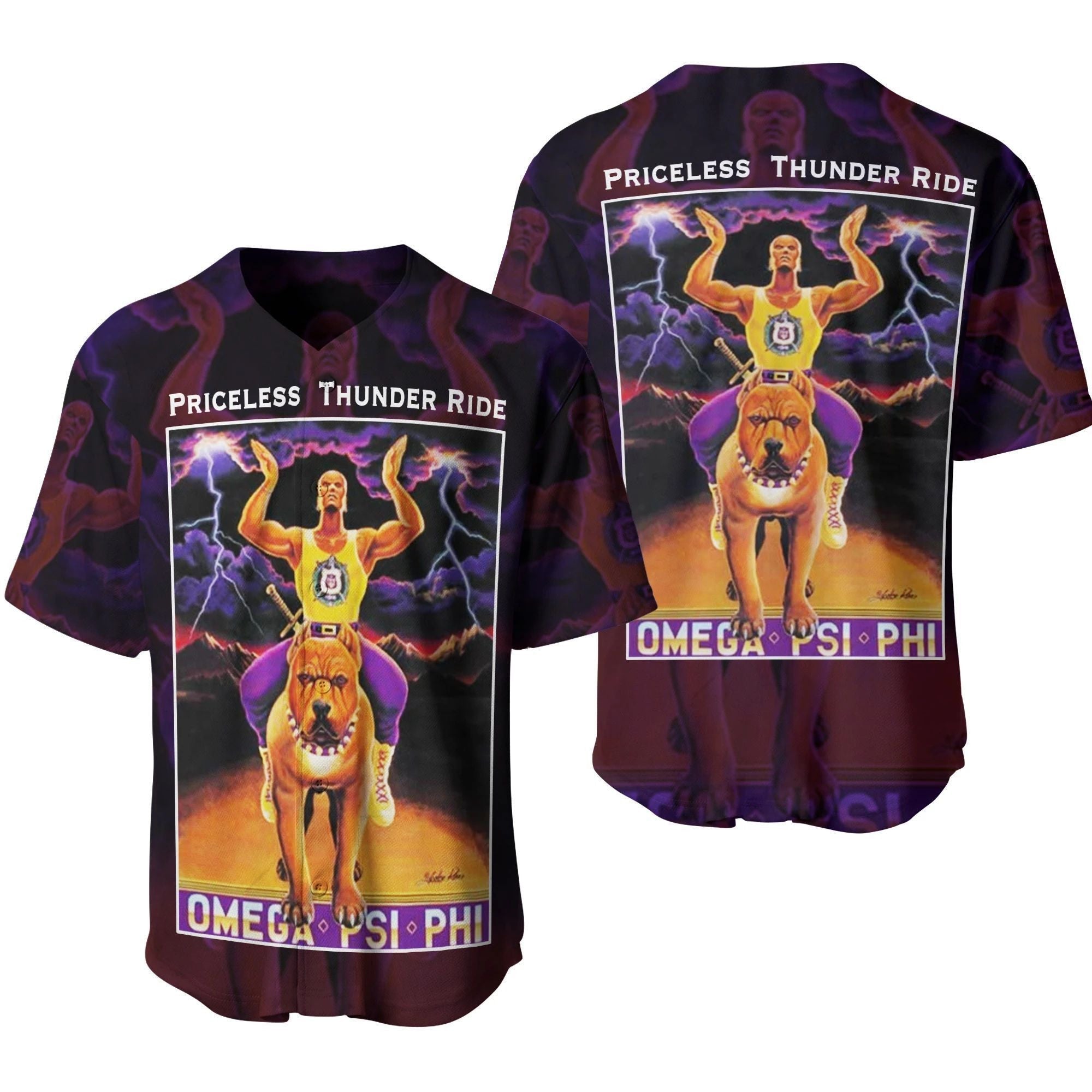 Africazone Baseball Jersey - Omega Psi Phi Priceless Thunder Ride J5 | Africazone.store
