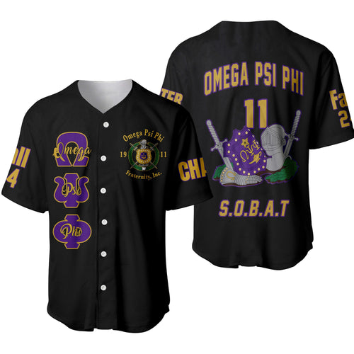 (Custom) Africazone Baseball Jersey - Omega Psi Phi Fraternity Knight A31 | Africazone.store