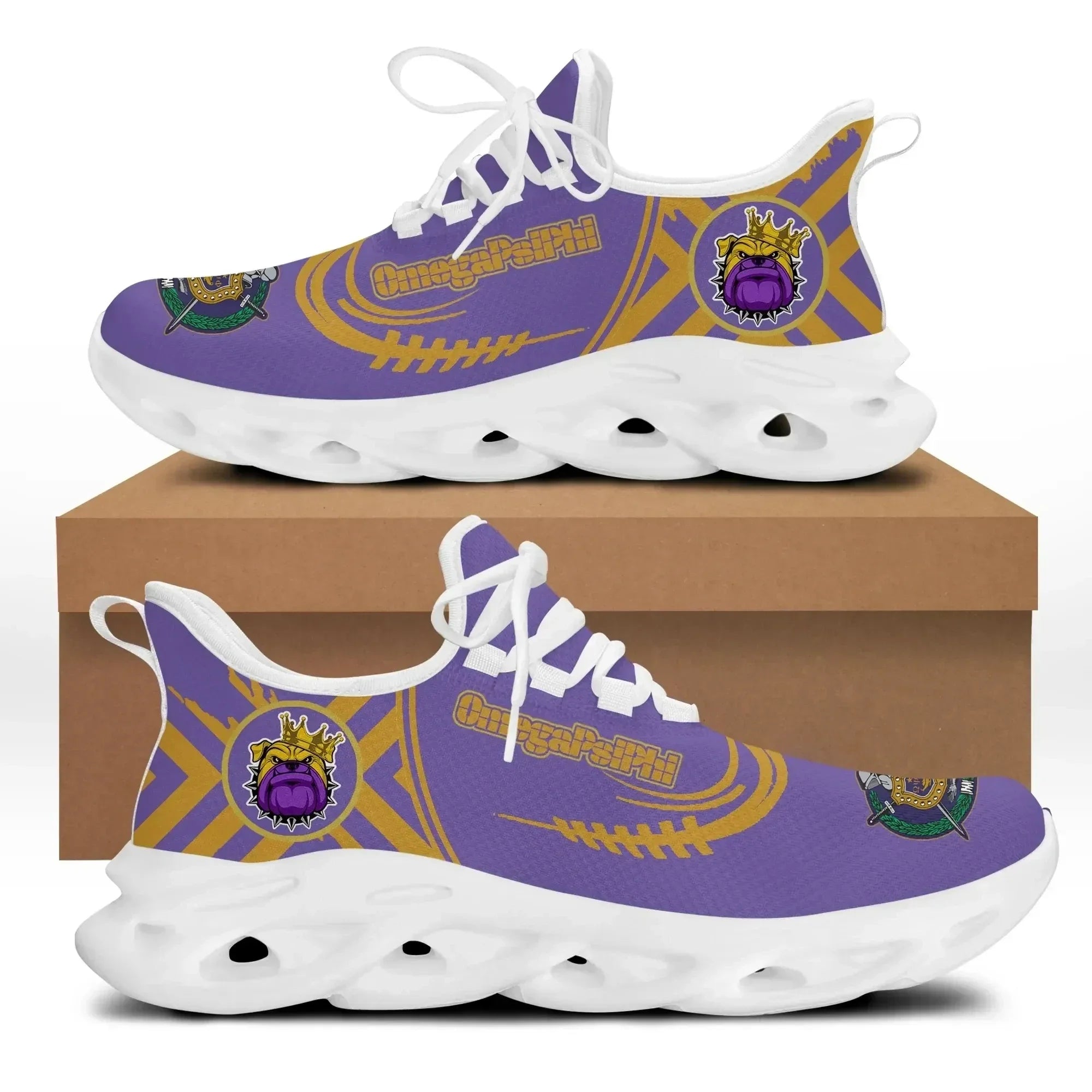 Africazone Shoes - Omega Psi Phi Baseball Style Clunky Sneakers J5 | Africazone.store