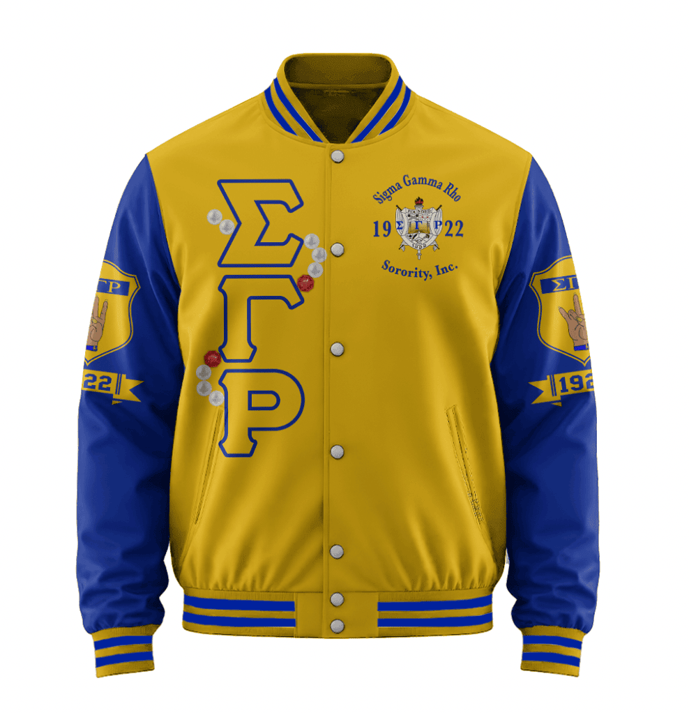 Africazone Jacket - Sigma Gamma Rho Sorority Motto Baseball Jackets A31