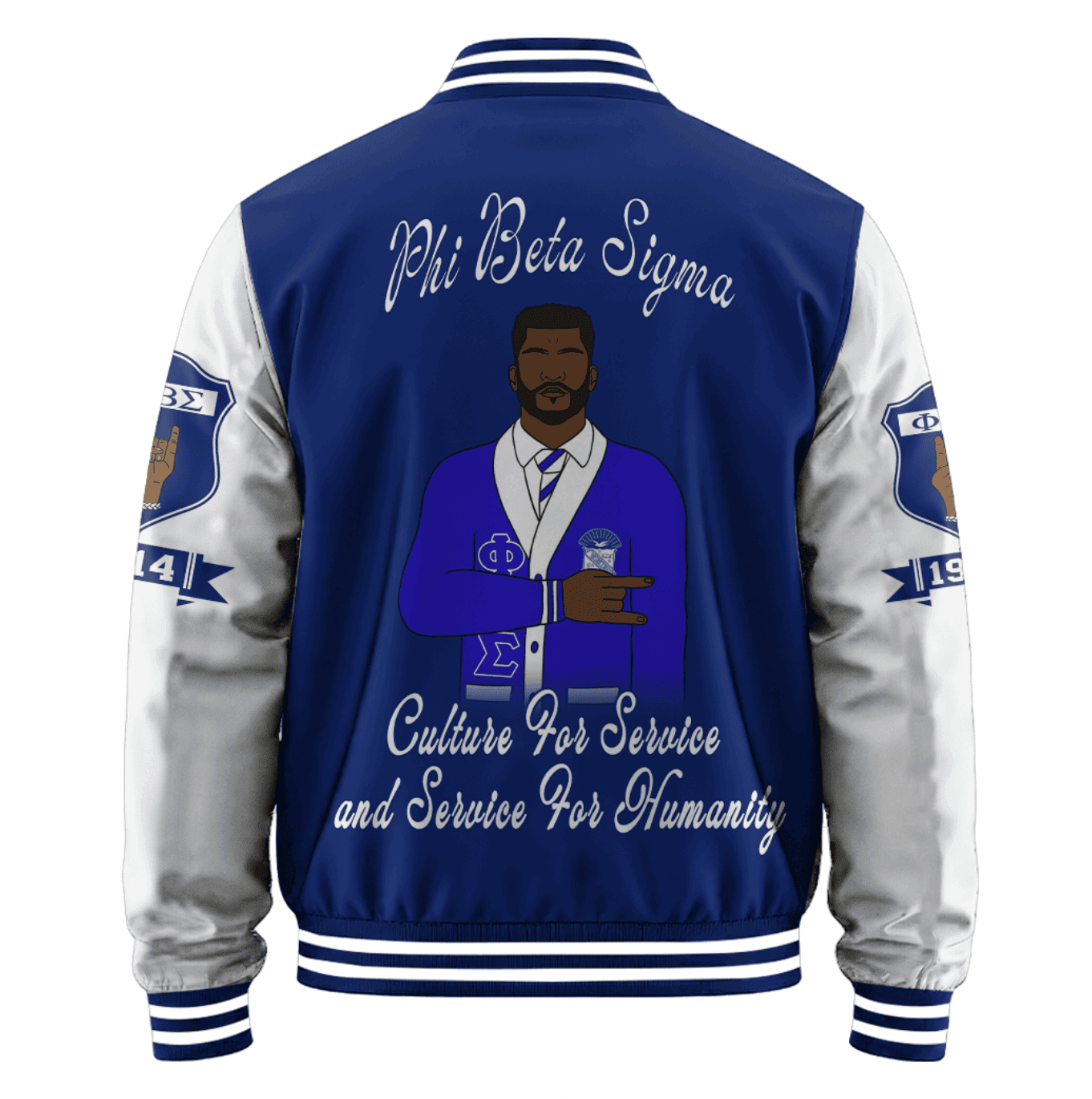 Africazone Jacket - Phi Beta Sigma Fraternity Motto Baseball Jackets A31