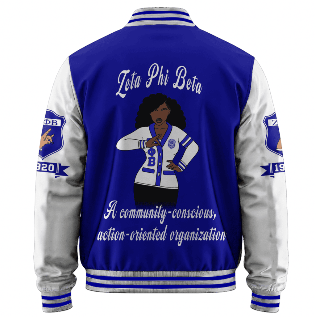 Africazone Jacket - Zeta Phi Beta Sorority Motto Baseball Jackets A31