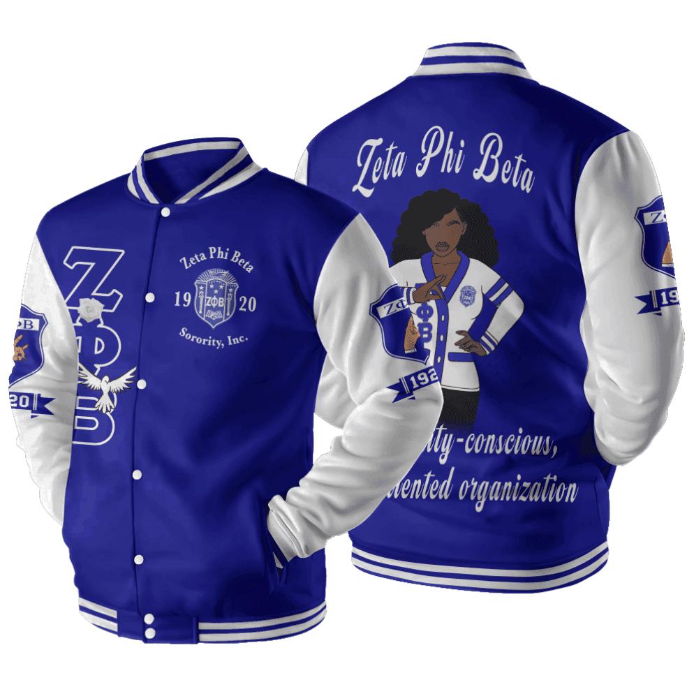 Africazone Jacket - Zeta Phi Beta Sorority Motto Baseball Jackets A31