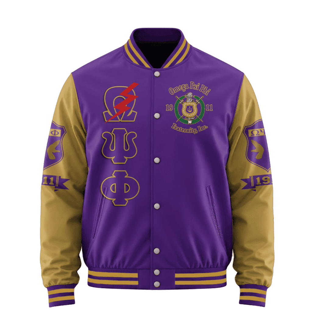 Africazone Jacket - Omega Psi Phi Fraternity Motto Baseball Jackets A31