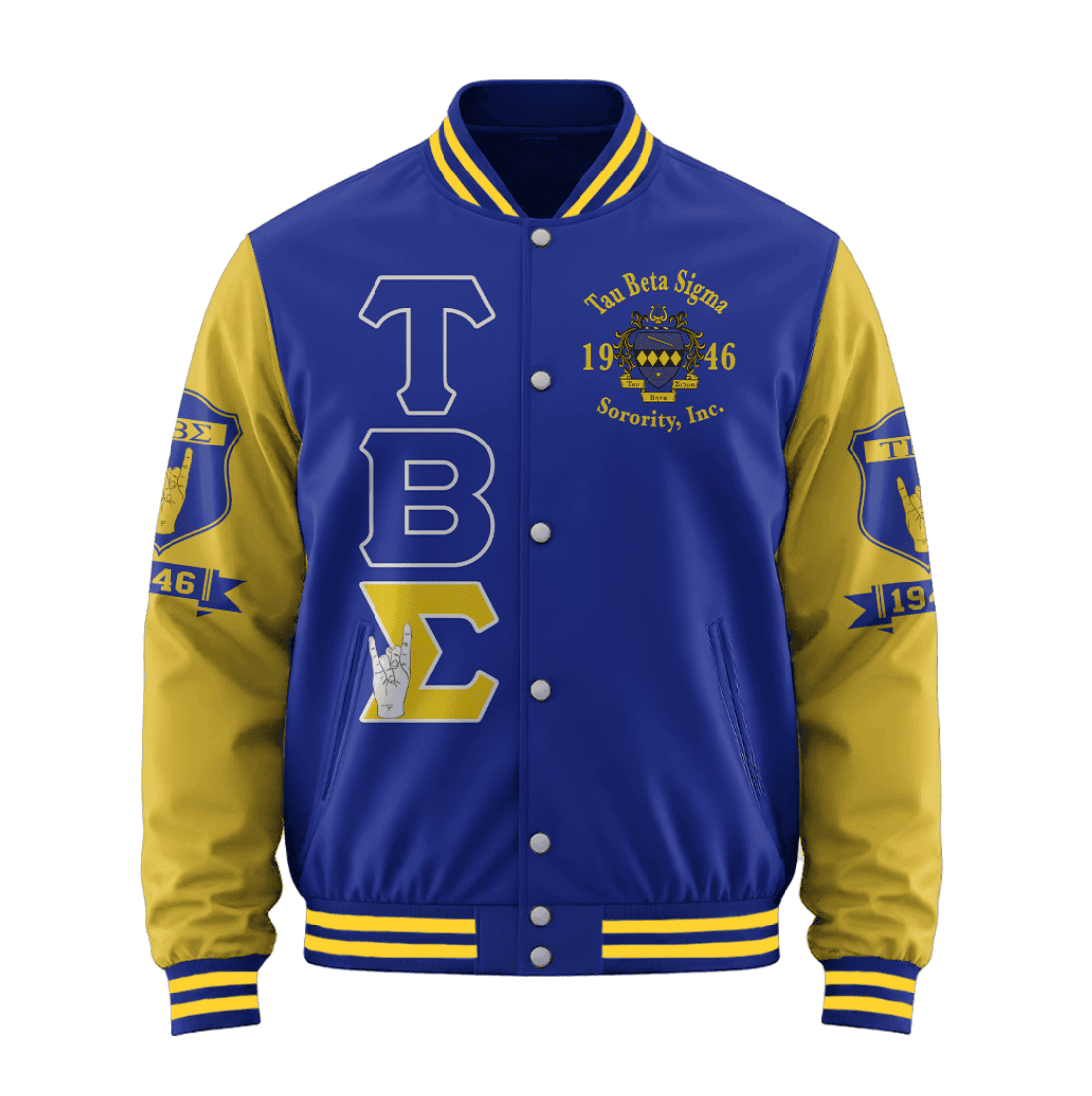 Africazone Jacket - Tau Beta Sigma Sorority Motto Baseball Jackets A31