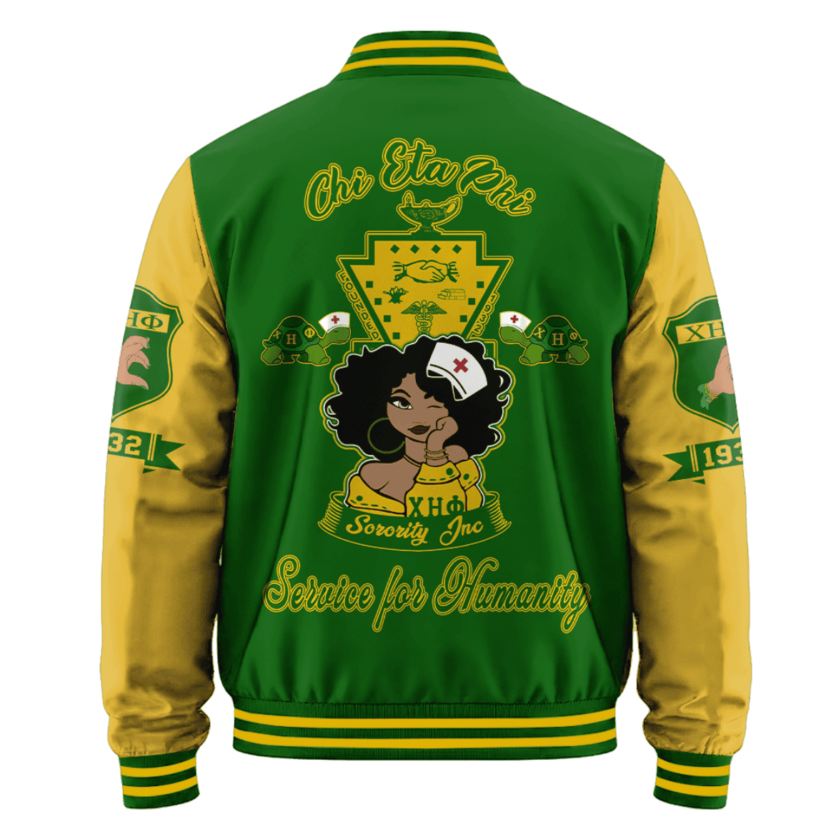 Africazone Jacket - Chi Eta Phi Sorority Motto Baseball Jackets A31