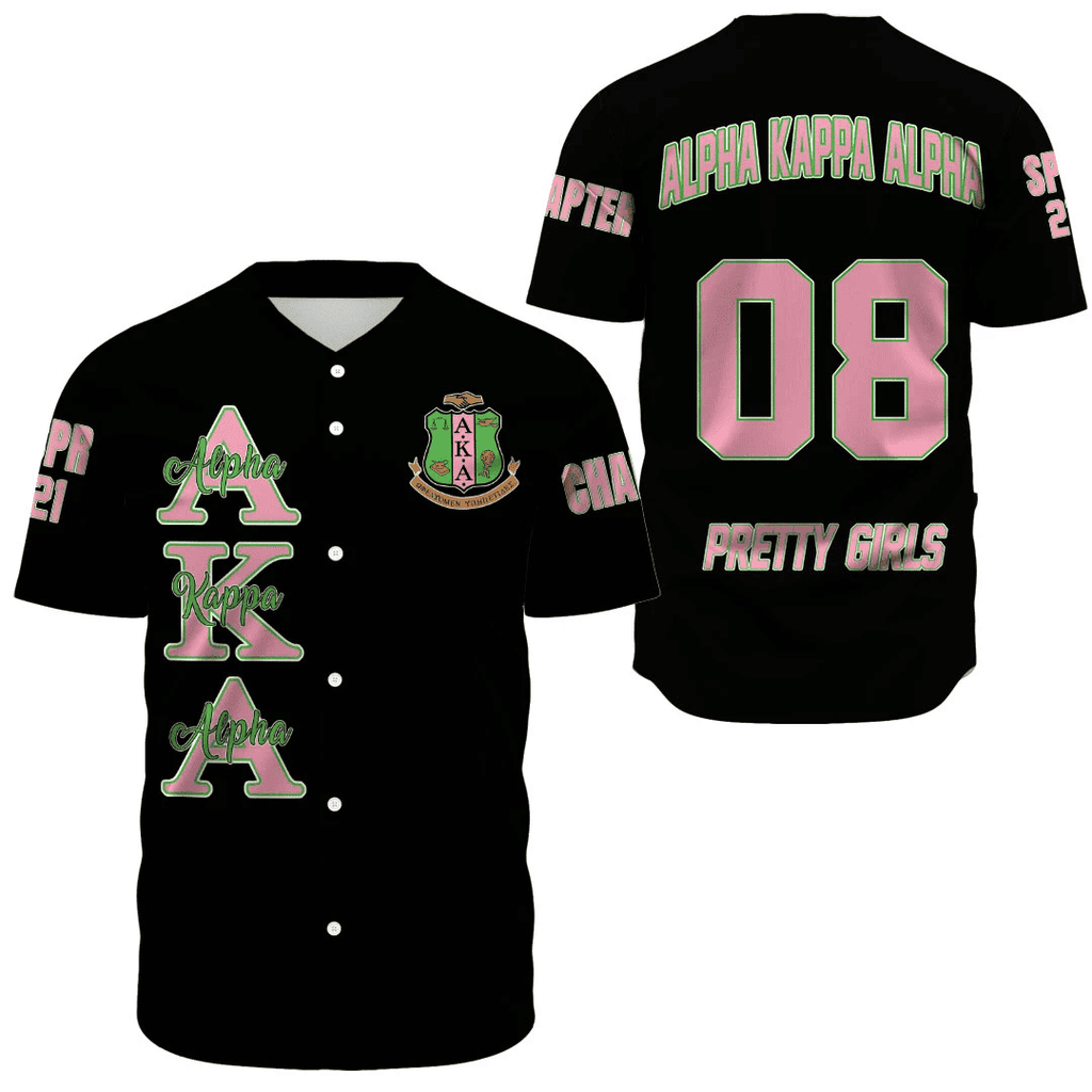 (Custom) Africa Zone Greek Life Clothing - AKA Sorority Baseball Jerseys A31