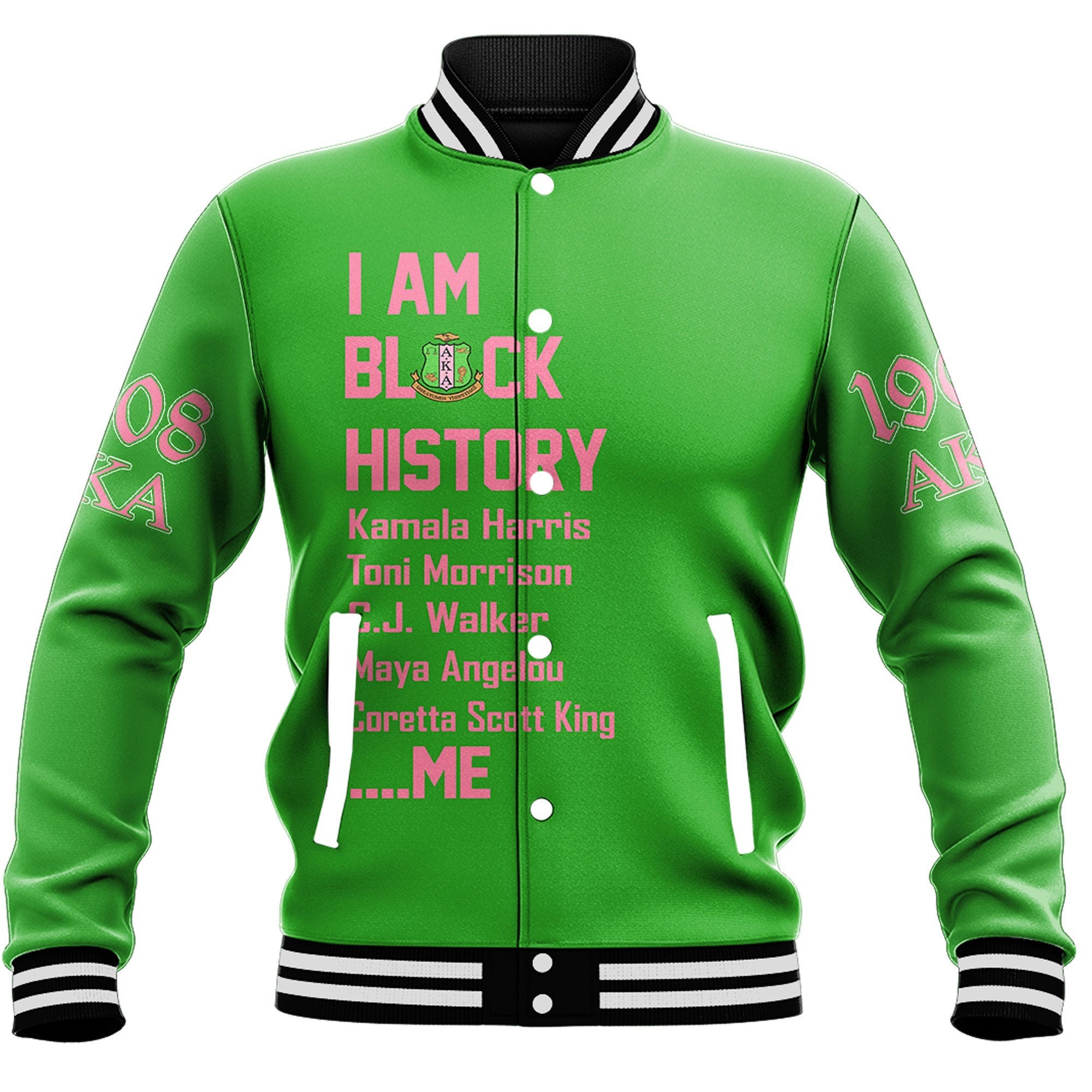 AKA 1908 Black History Baseball Jackets A31 | Gettee.store
