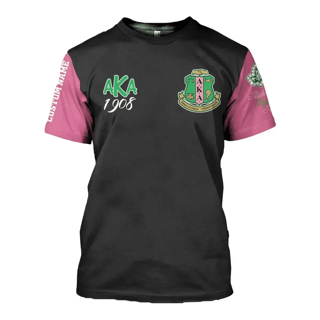 Africa Zone Greek Life Clothing - Personalised AKA Sorority Pretty And Gorgeous T-shirt J5