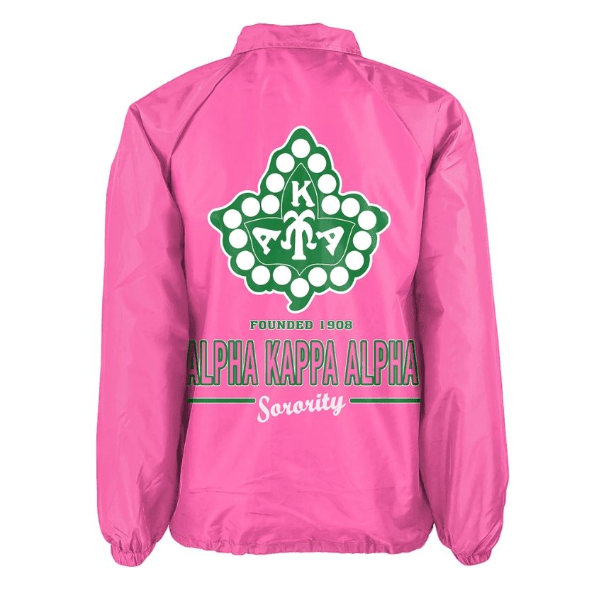 Africa Zone Greek Life Clothing - Ivy League AKA Sorority Pink Crossing Jacket A31