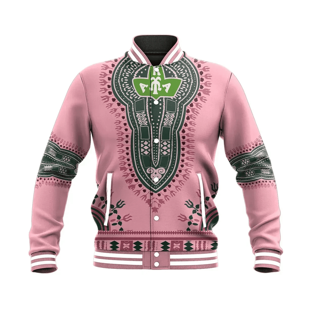 Africa Zone Greek Life Clothing - AKA Sorority Dashiki Baseball Jacket J59