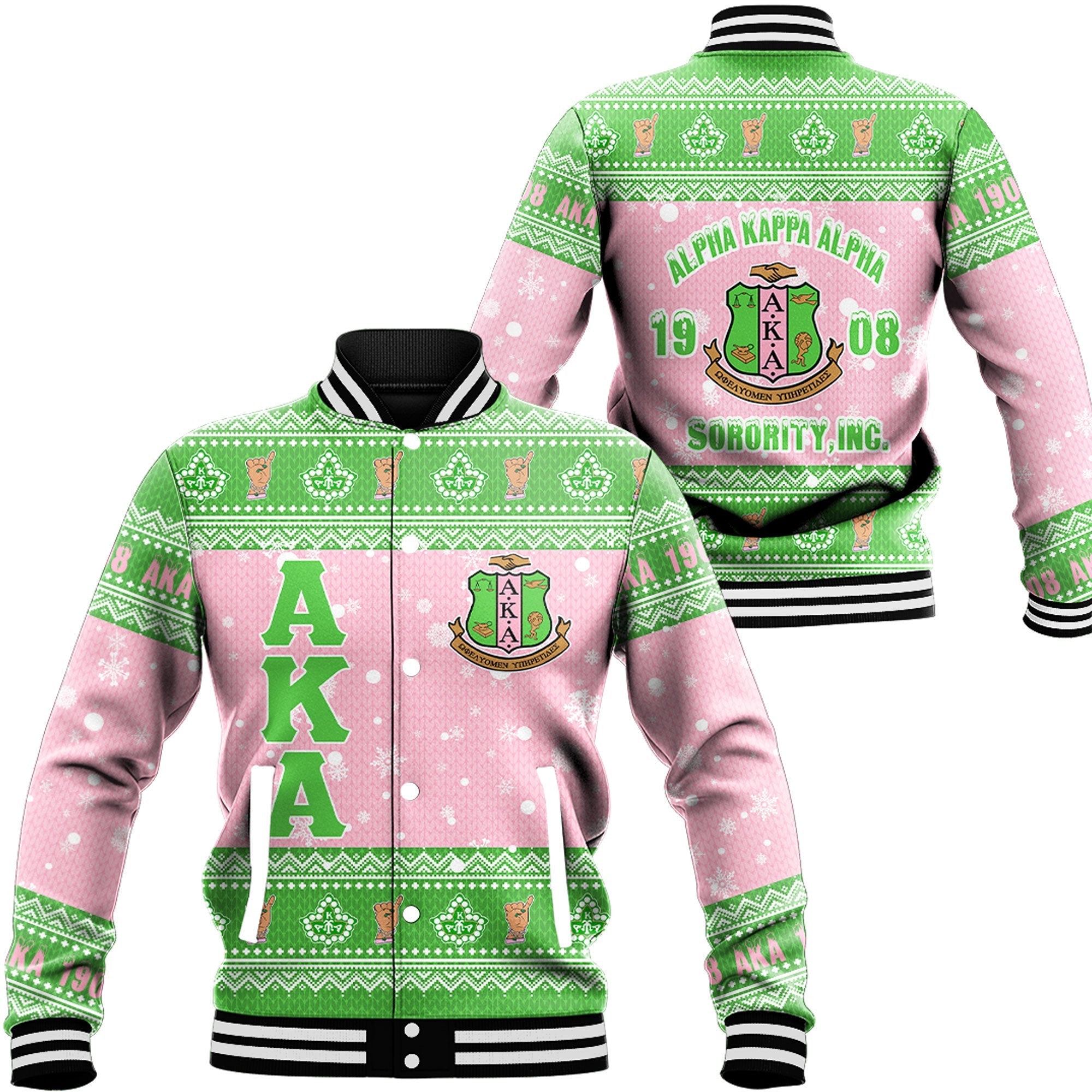 Africa Zone Greek Life Clothing -  AKA Sorority Christmas Baseball Jackets A31