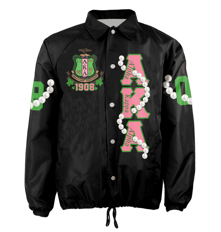 Africa Zone Greek Life Clothing - AKA Sorority Pearl 1908 Crossing Jacket A31
