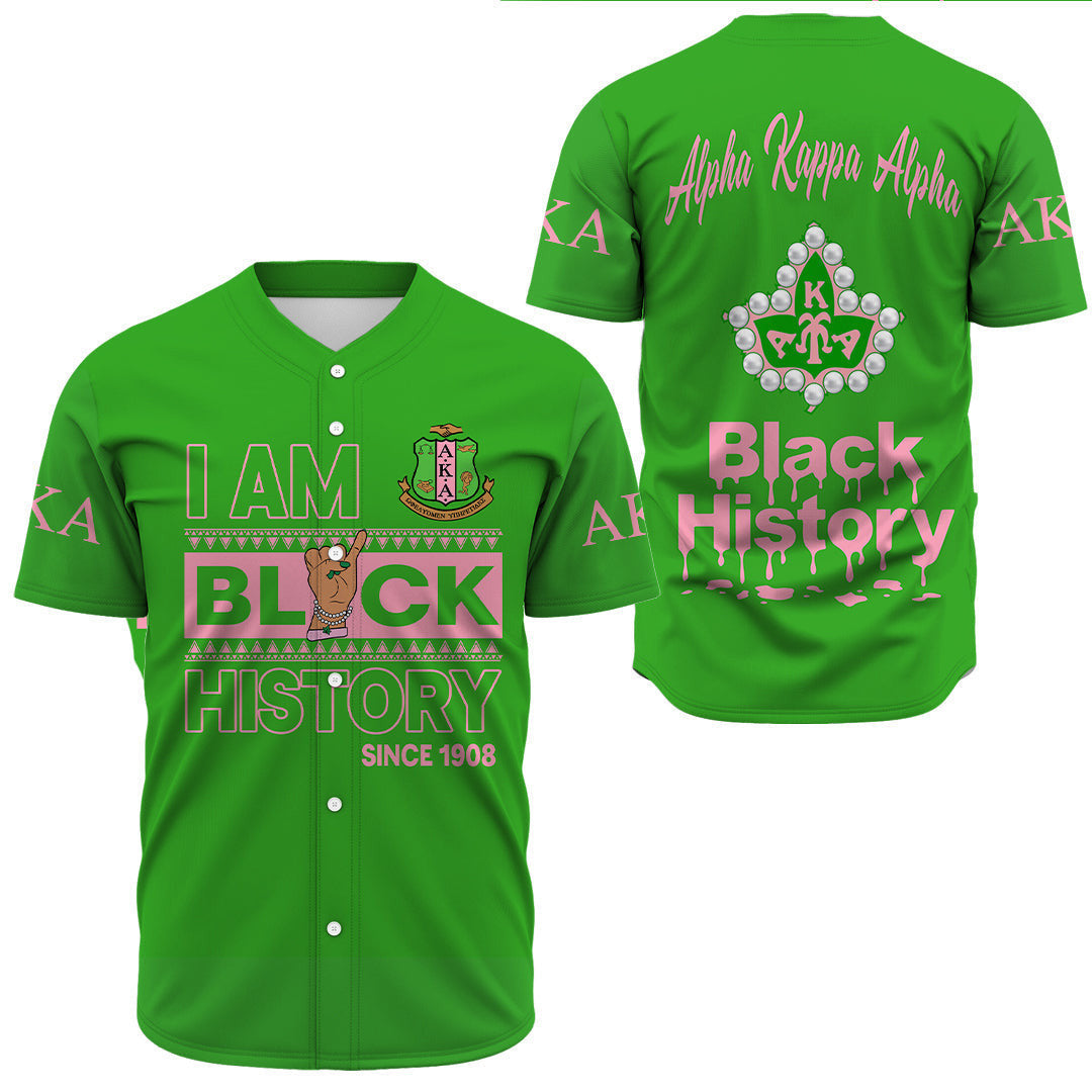 Africa Zone Greek Life Clothing - AKA Sorority Black History Month Baseball Jersey A31