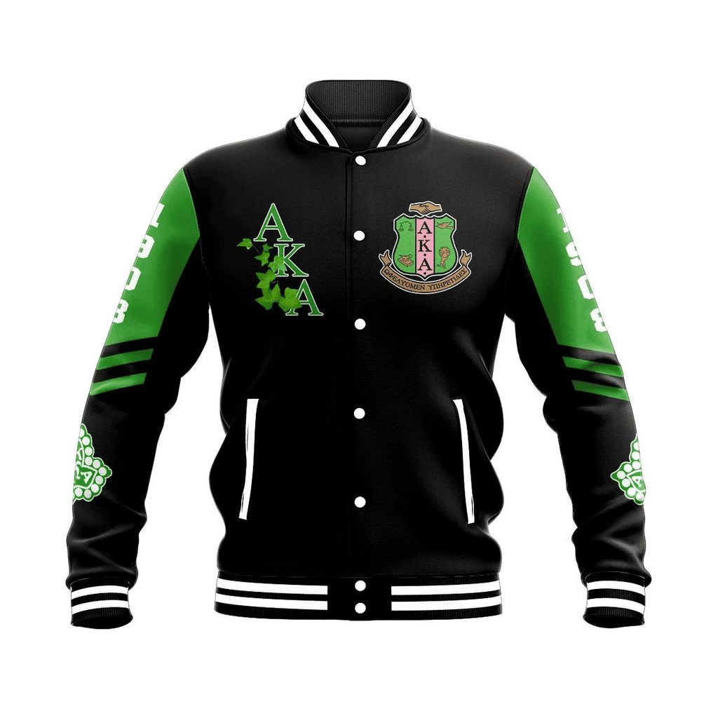 Africa Zone Greek Life Clothing - AKA Sorority PHENOMENAL BASEBALL JACKET A31