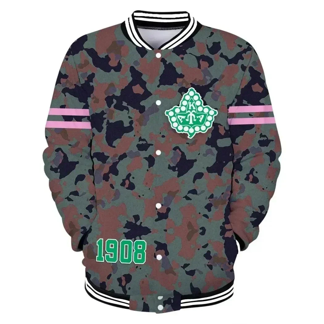 Military AKA Sorority Girl Baseball Jacket