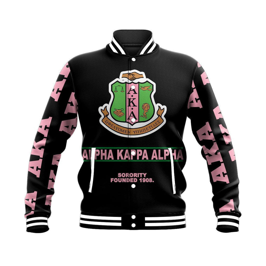 Africa Zone Greek Life Clothing - AKA Sorority - Nick Style Baseball Jacket J5