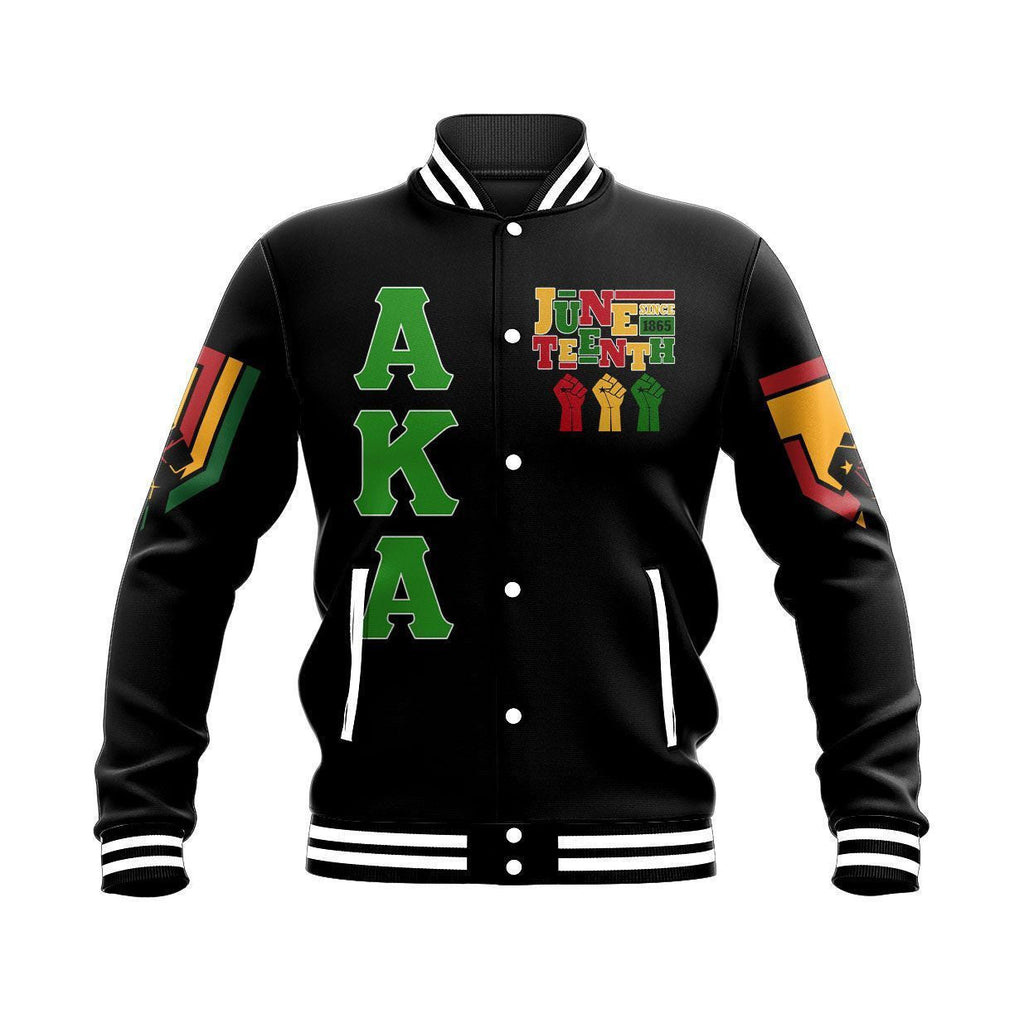 AKA Sorority Juneteenth Freedom Baseball Jacket | Africazone.store