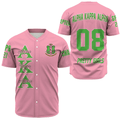 (Custom) Africa Zone Greek Life Clothing - AKA Sorority (Pink) Baseball Jerseys A31