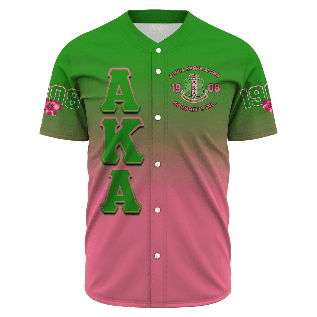 Africa Zone Greek Life Clothing - AKA Sorority Gradient Baseball Jerseys A31