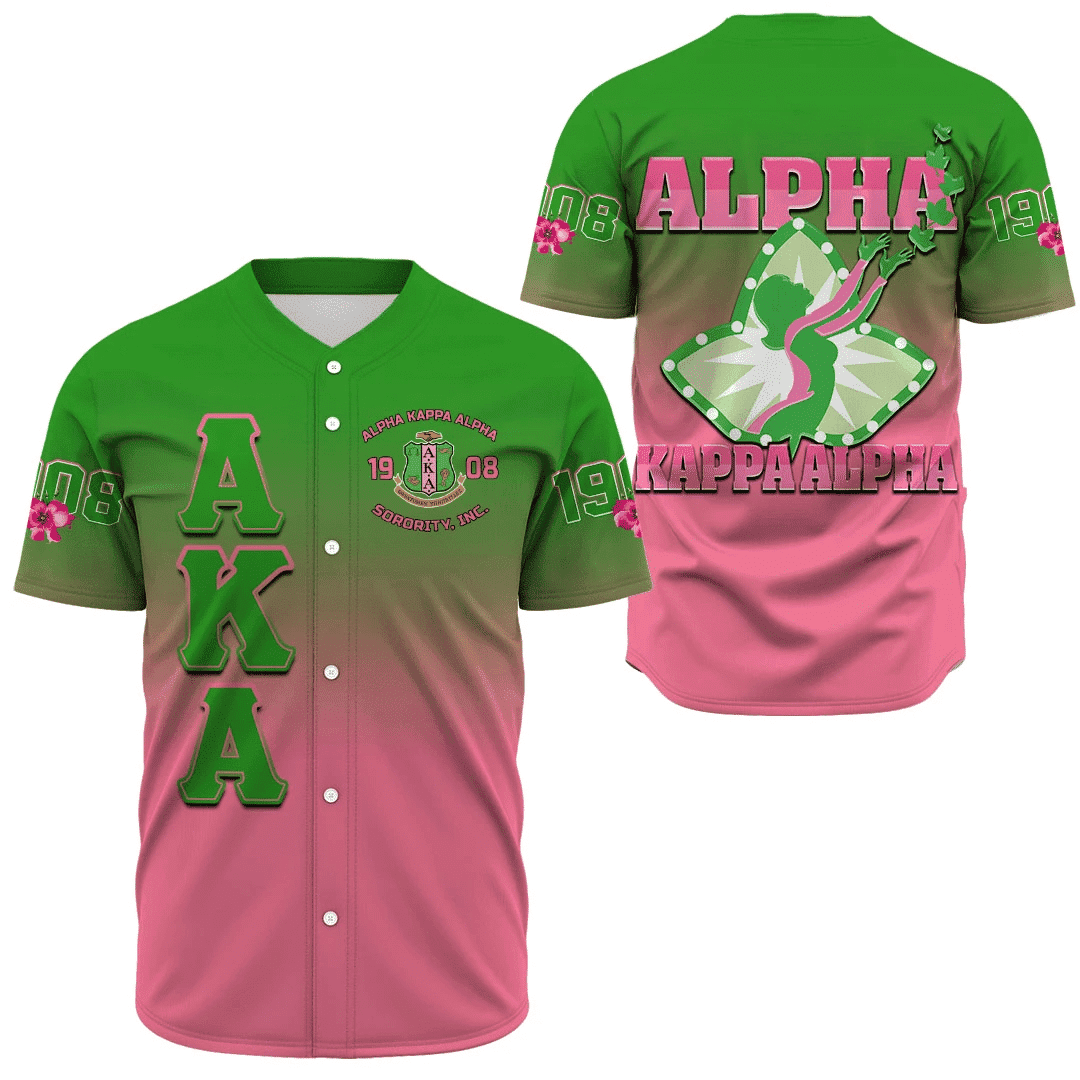 Africa Zone Greek Life Clothing - AKA Sorority Gradient Baseball Jerseys A31