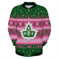 Africa Zone Greek Life Clothing - AKA Sorority Ivy Leaf Christmas Baseball Jackets A31
